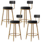 Glam Style Counter Stool Upholstered Living Room Bar Stool with Gold Frame