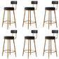 Glam Style Counter Stool Upholstered Living Room Bar Stool with Gold Frame