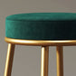 Glam Style Counter Stool Upholstered Living Room Bar Stool with Gold Frame