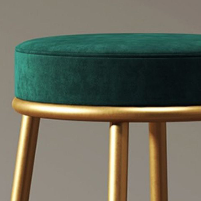 Glam Style Counter Stool Upholstered Living Room Bar Stool with Gold Frame