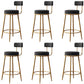 Glam Style Counter Stool Upholstered Living Room Bar Stool with Gold Frame