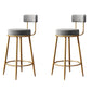 Glam Style Counter Stool Upholstered Living Room Bar Stool with Gold Frame