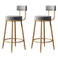 Glam Style Counter Stool Upholstered Living Room Bar Stool with Gold Frame