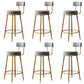Glam Style Counter Stool Upholstered Living Room Bar Stool with Gold Frame