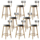 Glam Style Counter Stool Upholstered Living Room Bar Stool with Gold Frame
