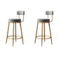 Glam Style Counter Stool Upholstered Living Room Bar Stool with Gold Frame