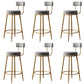 Glam Style Counter Stool Upholstered Living Room Bar Stool with Gold Frame