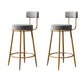 Glam Style Counter Stool Upholstered Living Room Bar Stool with Gold Frame