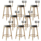 Glam Style Counter Stool Upholstered Living Room Bar Stool with Gold Frame