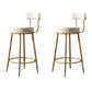 Glam Style Counter Stool Upholstered Living Room Bar Stool with Gold Frame