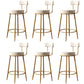Glam Style Counter Stool Upholstered Living Room Bar Stool with Gold Frame