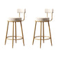 Glam Style Counter Stool Upholstered Living Room Bar Stool with Gold Frame