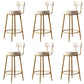 Glam Style Counter Stool Upholstered Living Room Bar Stool with Gold Frame