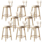 Glam Style Counter Stool Upholstered Living Room Bar Stool with Gold Frame