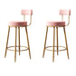 Glam Style Counter Stool Upholstered Living Room Bar Stool with Gold Frame