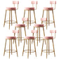 Glam Style Counter Stool Upholstered Living Room Bar Stool with Gold Frame