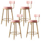 Glam Style Counter Stool Upholstered Living Room Bar Stool with Gold Frame
