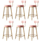 Glam Style Counter Stool Upholstered Living Room Bar Stool with Gold Frame