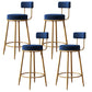 Glam Style Counter Stool Upholstered Living Room Bar Stool with Gold Frame