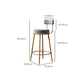 Glam Style Counter Stool Upholstered Living Room Bar Stool with Gold Frame