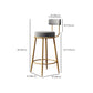 Glam Style Counter Stool Upholstered Living Room Bar Stool with Gold Frame