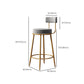 Glam Style Counter Stool Upholstered Living Room Bar Stool with Gold Frame