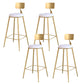 Glam Upholstered Counter Stool Low Back Stool with Gold Frame 4 Piece Set Four Legs Clearhalo 'Bar Furniture' 'Bar Stools' 'bar_stools' 'furn' 'furn_bar_stools' 'Furniture' 'Kitchen & Dining Furniture' 6318339