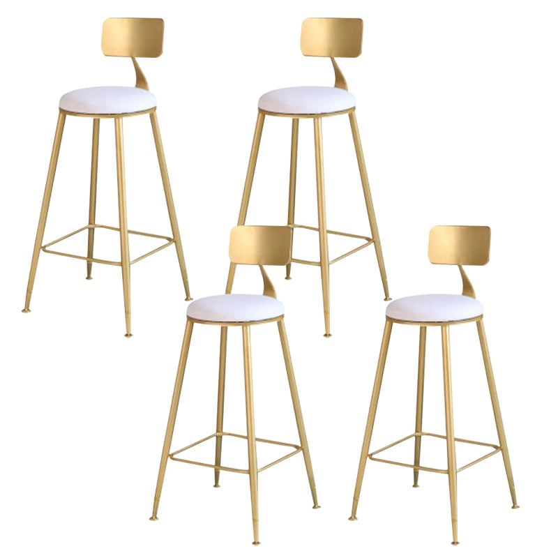 Glam Upholstered Counter Stool Low Back Stool with Gold Frame 4 Piece Set Four Legs Clearhalo 'Bar Furniture' 'Bar Stools' 'bar_stools' 'furn' 'furn_bar_stools' 'Furniture' 'Kitchen & Dining Furniture' 6318339