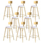 Glam Upholstered Counter Stool Low Back Stool with Gold Frame 8 Piece Set Four Legs Clearhalo 'Bar Furniture' 'Bar Stools' 'bar_stools' 'furn' 'furn_bar_stools' 'Furniture' 'Kitchen & Dining Furniture' 6318340