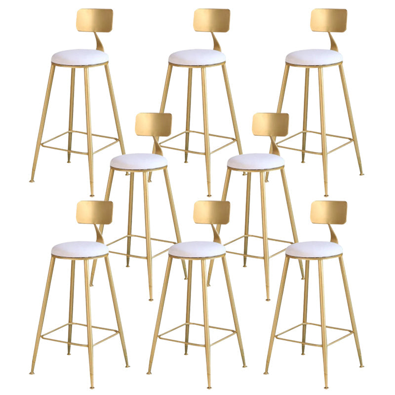 Glam Upholstered Counter Stool Low Back Stool with Gold Frame 8 Piece Set Four Legs Clearhalo 'Bar Furniture' 'Bar Stools' 'bar_stools' 'furn' 'furn_bar_stools' 'Furniture' 'Kitchen & Dining Furniture' 6318340