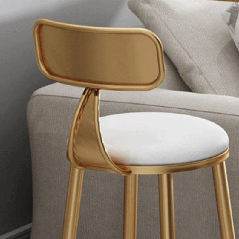 Glam Upholstered Counter Stool Low Back Stool with Gold Frame Clearhalo 'Bar Furniture' 'Bar Stools' 'bar_stools' 'furn' 'furn_bar_stools' 'Furniture' 'Kitchen & Dining Furniture' 6318345