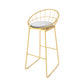 Glam Upholstered Counter Stool Low Back Stool with Gold Frame Clearhalo 'Bar Furniture' 'Bar Stools' 'bar_stools' 'furn' 'furn_bar_stools' 'Furniture' 'Kitchen & Dining Furniture' 6318346