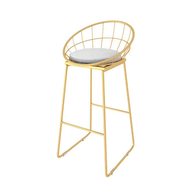 Glam Upholstered Counter Stool Low Back Stool with Gold Frame Clearhalo 'Bar Furniture' 'Bar Stools' 'bar_stools' 'furn' 'furn_bar_stools' 'Furniture' 'Kitchen & Dining Furniture' 6318346