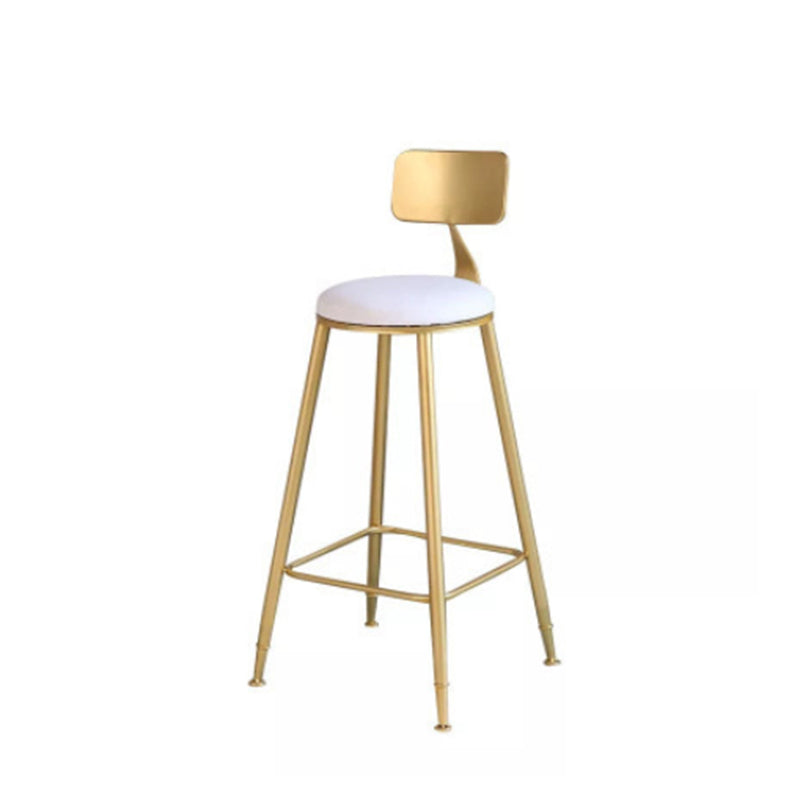 Glam Upholstered Counter Stool Low Back Stool with Gold Frame Clearhalo 'Bar Furniture' 'Bar Stools' 'bar_stools' 'furn' 'furn_bar_stools' 'Furniture' 'Kitchen & Dining Furniture' 6318347