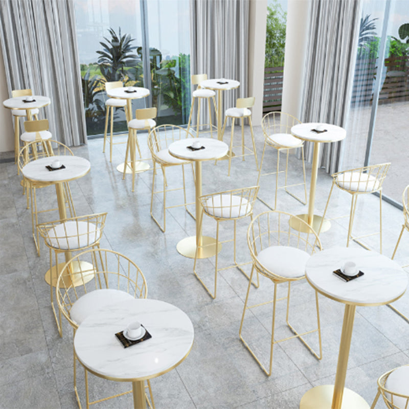 Glam Upholstered Counter Stool Low Back Stool with Gold Frame Clearhalo 'Bar Furniture' 'Bar Stools' 'bar_stools' 'furn' 'furn_bar_stools' 'Furniture' 'Kitchen & Dining Furniture' 6318348