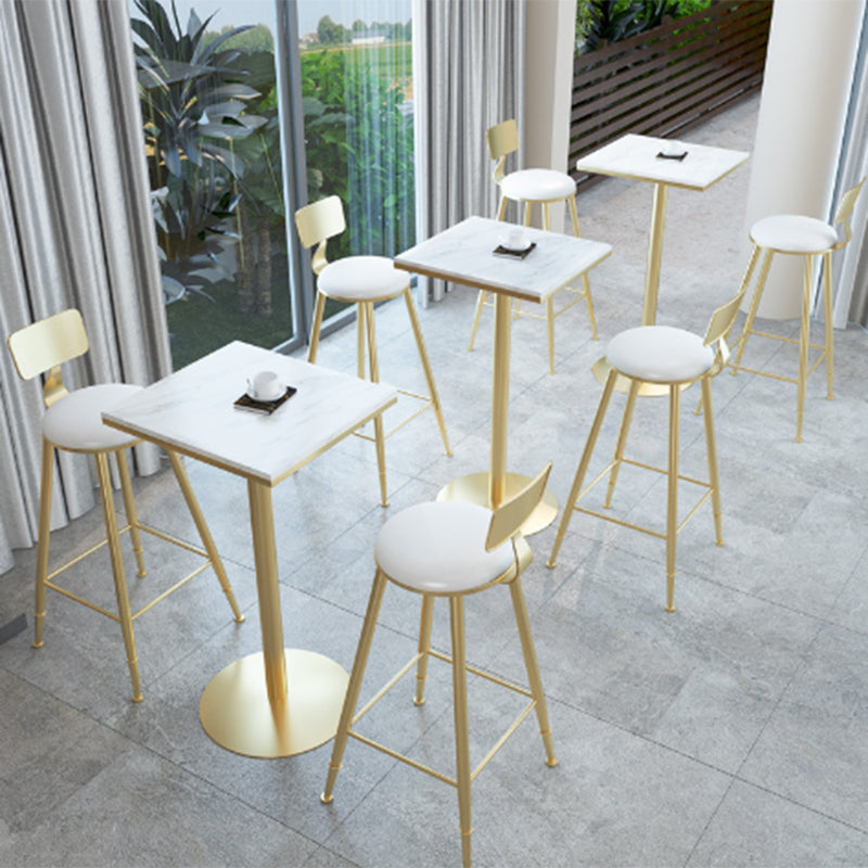 Glam Upholstered Counter Stool Low Back Stool with Gold Frame Clearhalo 'Bar Furniture' 'Bar Stools' 'bar_stools' 'furn' 'furn_bar_stools' 'Furniture' 'Kitchen & Dining Furniture' 6318349
