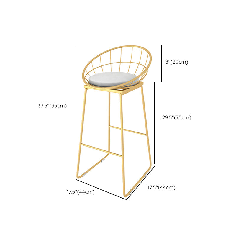 Glam Upholstered Counter Stool Low Back Stool with Gold Frame Clearhalo 'Bar Furniture' 'Bar Stools' 'bar_stools' 'furn' 'furn_bar_stools' 'Furniture' 'Kitchen & Dining Furniture' 6318351