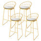 Glam Style Counter Stool Upholstered Round Bar Stool with Gold Frame With Back 4 Piece Set Clearhalo 'Bar Furniture' 'Bar Stools' 'bar_stools' 'furn' 'furn_bar_stools' 'Furniture' 'Kitchen & Dining Furniture' 6318353