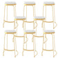 Glam Style Counter Stool Upholstered Round Bar Stool with Gold Frame Backless 8 Piece Set Clearhalo 'Bar Furniture' 'Bar Stools' 'bar_stools' 'furn' 'furn_bar_stools' 'Furniture' 'Kitchen & Dining Furniture' 6318358