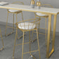 Glam Style Counter Stool Upholstered Round Bar Stool with Gold Frame Clearhalo 'Bar Furniture' 'Bar Stools' 'bar_stools' 'furn' 'furn_bar_stools' 'Furniture' 'Kitchen & Dining Furniture' 6318362