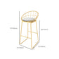 Glam Style Counter Stool Upholstered Round Bar Stool with Gold Frame Clearhalo 'Bar Furniture' 'Bar Stools' 'bar_stools' 'furn' 'furn_bar_stools' 'Furniture' 'Kitchen & Dining Furniture' 6318363
