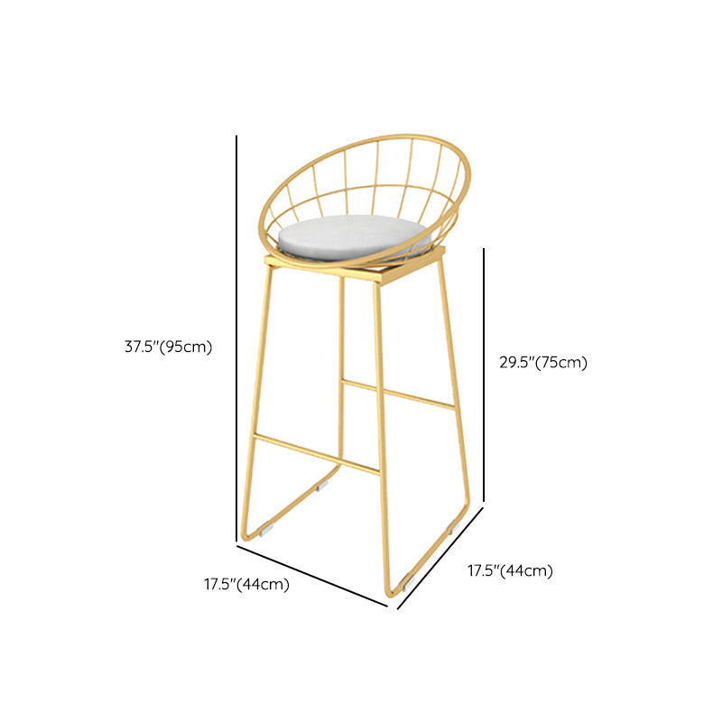 Glam Style Counter Stool Upholstered Round Bar Stool with Gold Frame Clearhalo 'Bar Furniture' 'Bar Stools' 'bar_stools' 'furn' 'furn_bar_stools' 'Furniture' 'Kitchen & Dining Furniture' 6318363