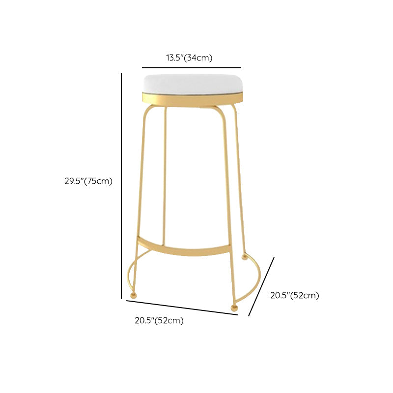 Glam Style Counter Stool Upholstered Round Bar Stool with Gold Frame Clearhalo 'Bar Furniture' 'Bar Stools' 'bar_stools' 'furn' 'furn_bar_stools' 'Furniture' 'Kitchen & Dining Furniture' 6318364