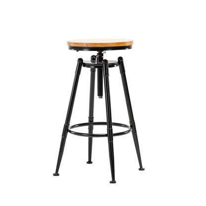 Solid Wood Counter Stool Industrial Adjustable Height Stool for Living Room Backless 1 Piece Clearhalo 'Bar Furniture' 'Bar Stools' 'bar_stools' 'furn' 'furn_bar_stools' 'Furniture' 'Kitchen & Dining Furniture' 6318374