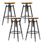 Solid Wood Counter Stool Industrial Adjustable Height Stool for Living Room Backless 4 Piece Set Clearhalo 'Bar Furniture' 'Bar Stools' 'bar_stools' 'furn' 'furn_bar_stools' 'Furniture' 'Kitchen & Dining Furniture' 6318378