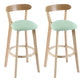 Contemporary Wooden Counter Height Stools Cushion Bar Stool for Indoor Light Green 2 Piece Set Clearhalo 'Bar Furniture' 'Bar Stools' 'bar_stools' 'furn' 'furn_bar_stools' 'Furniture' 'Kitchen & Dining Furniture' 6318384