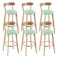 Contemporary Wooden Counter Height Stools Cushion Bar Stool for Indoor Light Green 6 Piece Set Clearhalo 'Bar Furniture' 'Bar Stools' 'bar_stools' 'furn' 'furn_bar_stools' 'Furniture' 'Kitchen & Dining Furniture' 6318388