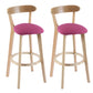 Contemporary Wooden Counter Height Stools Cushion Bar Stool for Indoor Rose Red 2 Piece Set Clearhalo 'Bar Furniture' 'Bar Stools' 'bar_stools' 'furn' 'furn_bar_stools' 'Furniture' 'Kitchen & Dining Furniture' 6318393