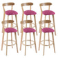 Contemporary Wooden Counter Height Stools Cushion Bar Stool for Indoor Rose Red 6 Piece Set Clearhalo 'Bar Furniture' 'Bar Stools' 'bar_stools' 'furn' 'furn_bar_stools' 'Furniture' 'Kitchen & Dining Furniture' 6318396