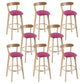 Contemporary Wooden Counter Height Stools Cushion Bar Stool for Indoor Rose Red 8 Piece Set Clearhalo 'Bar Furniture' 'Bar Stools' 'bar_stools' 'furn' 'furn_bar_stools' 'Furniture' 'Kitchen & Dining Furniture' 6318397